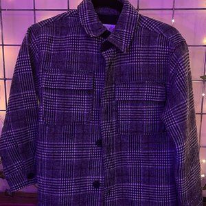 Zara Plaid grey peacoat